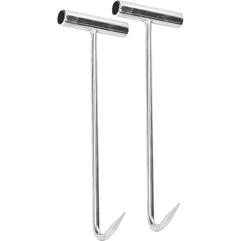 Lot de 2 crochets de levage pour couvercle de conduit, outil robuste en acier au manganèse, crochet pour couvercle de regard, pour soulever les couvercles et utilisation polyvalente (1/5)