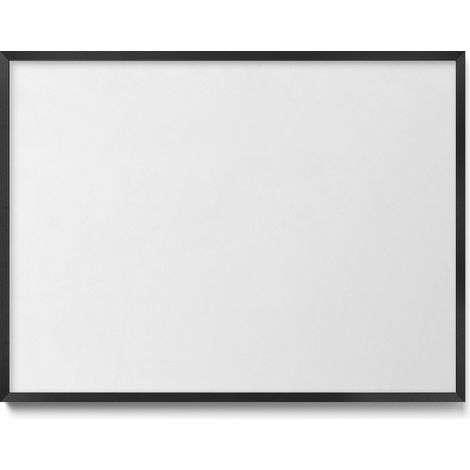 Tableau Magnétique en Métal pour Aimants - Motif Couleur blanche - Minimaliste - Cadre Noir - 80x60 cm - Tableau Métallique Aimanté