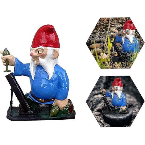 Nain de jardin décoratif, décoration amusante et espiègle, statue de jardin extérieure qui fait le bonheur des gens, ornements de nains de jardin, décoration pour la maison et le jardin, chat, coq, ja (1/5)