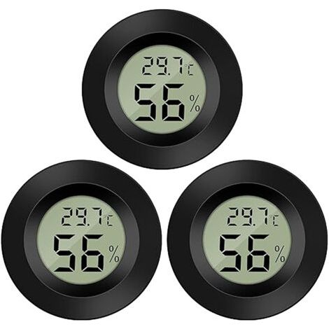 3 Pièces Thermomètre Hygromètre Mini Digital LCD Température Humidité Portable Thermo Indicateur pour Bureau Cuisine Humidors Incubateurs Reptiles (1/5)