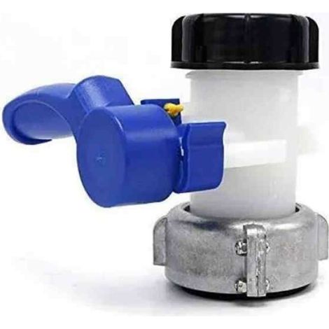 1 Adaptateur universel IBC, Vanne papillon, Filetage 75 mm, Robinet à clapet DN50, Cuve 1000 litres (1/5)