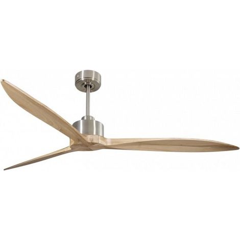 Modulo Latino Slim - Super destratificateur et ventilateur DC 166 cm chrome  pales bois clair idéal 30 à 60 m² (1/5)