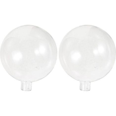 2 x G4 Pendant Lampshades: Replacement Chandelier Lampshade - Plug in Glass Globe - Diameter 80mm and 11mm Aperture (1/5)