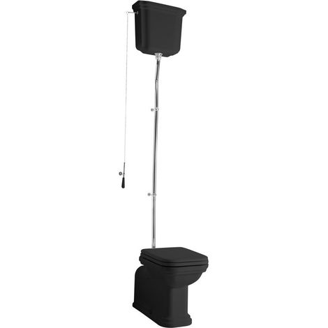 WALDORF Cuvette WC avec réservoir d'eau, S-Trap/P-Trap, chrome noir