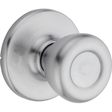 Bouton de porte de passage intérieur, poignée pour portes de placard et de couloir, poignée de porte non verrouillable, chrome satiné, 1 pièce (1/4)