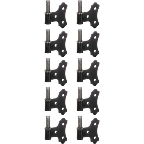 Gond à visser – avec platine carrée 94 x 94 mm – laqué noir – axe Ø14 mm – amovible pour volets et portails – Marque