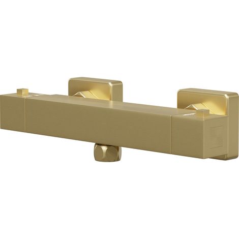 Colore Brushed Brass Square Thermostatic Bar Shower Valve (1/5)