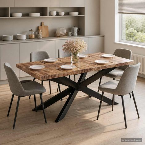 vidaXL Table à dîner 180x90x76 cm Bois de manguier brut solide (1/5)