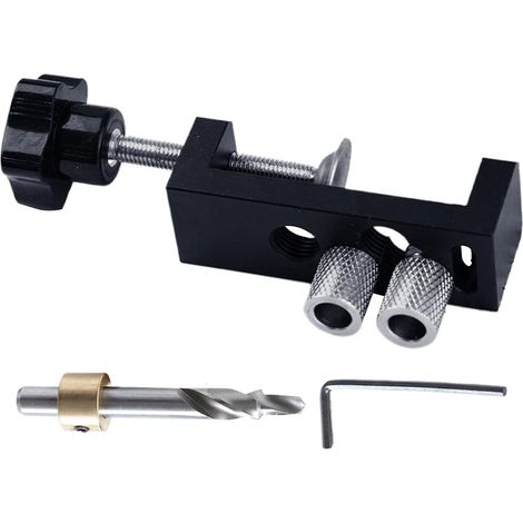 Kit de gabarit de doweling, guide de forage de profil en aluminium Position  Profil en aluminium à double trou Puncheur de positionnement pour les outils de travail du bois (1/5)
