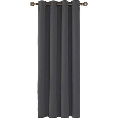 Rideaux Occultants Isolant Thermique, 140x240 CM (Largeur x Hauteur), Rideaux pour Salon et Chambre, Design Moderne à Oeillets, Gris Foncé, 1Pièces (1/5)