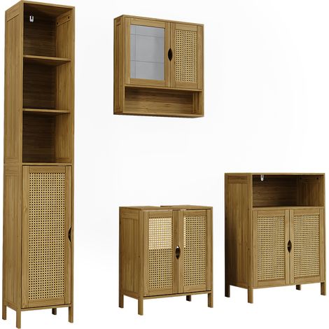 Ensemble de meubles de salle de bain Liora, Bambou, 4 pièces, Vicco (1/5)