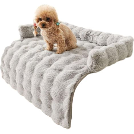 Nid Pour Chien - Nid Pour Chat - Lit Animal Avec Bord Relevé - Antidérapant - Lavable En Machine - 75 x 75 cm - Gris Clair