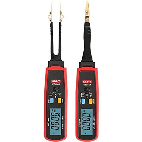UNI-T UT116A SMD TESTER METER MULTIMETER ROTABLE TWEEZER RESISTANCE CAPACITANCE LED DIODE CONTINUITY BATTERY TESTER