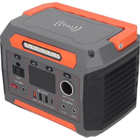 Tragbare Powerstation mit 288 Wh und 260 W Leistung, Netzsteckdose, USB-Anschluss, kabellosem Ladegerät und 100–240 V EU-Stecker (1/5)