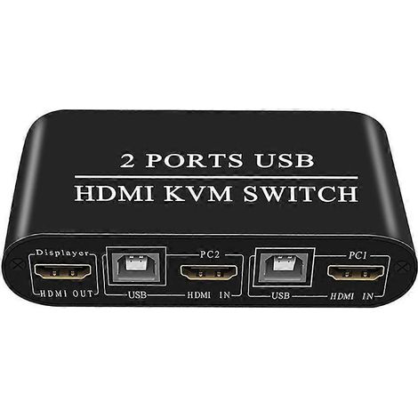 Commutateur KVM HDMI double écran haute définition à 2 ports avec répartiteur clavier/souris (1/5)