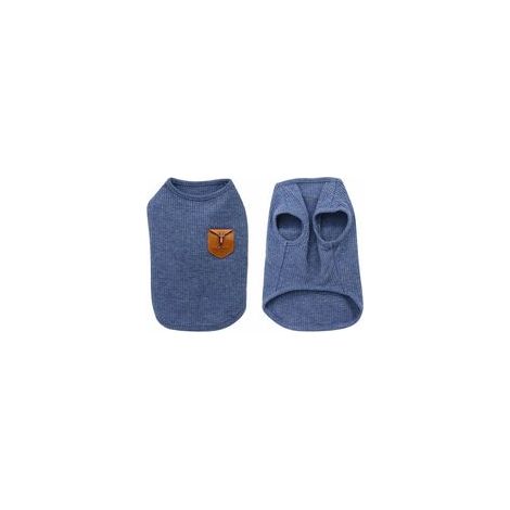 T-shirt pour chien et chat, 100 % coton, mini-chien, petit animal, taille S, bleu – (1/5)