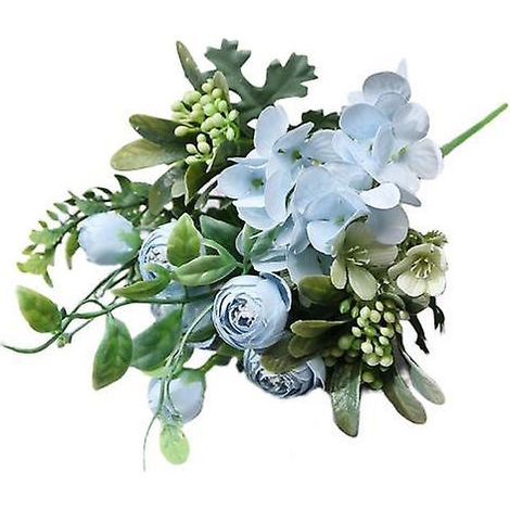 Fleurs artificielles tendance, en soie synthétique inaltérable, pour la maison et les fêtes. Roses artificielles attrayantes pour le salon.bleu (1/5)