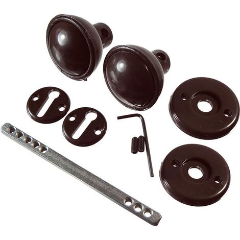 One Stop DIY Lot de boutons de porte en plastique avec broche et fixations Marron
