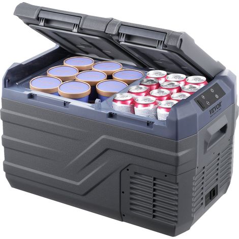 Réfrigérateur de voiture, congélateur portable double zone 25 L, réfrigérateur 12 V, plage de température réglable de -20 °C à 20 °C, compresseur 12/24 V CC et 100-240 V CA pour le camping, les activi