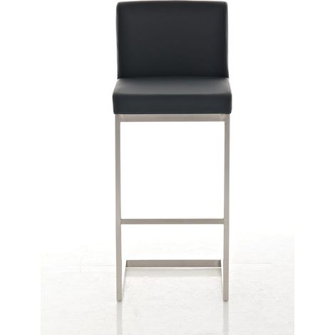 Taburete de bar Paros con tapizado de cuero sintético Negro (1/5)
