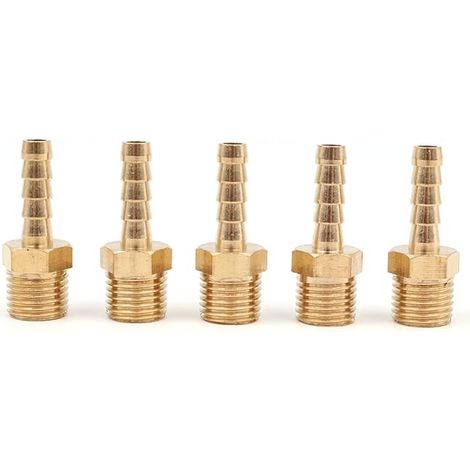 6mm BSP Solid Brass Barbed to BSP Male Thread Pond/Pool/Hose (1/4)
