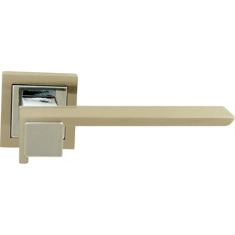 Béquille double sur rosaces ligne Monceau finition nickel mat/chromé - CADAP