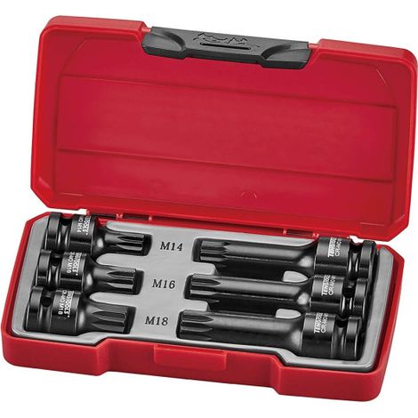 Juego de 6 Vasos de Impacto XZN Triple Cuadrado 1/2" DIN 3121