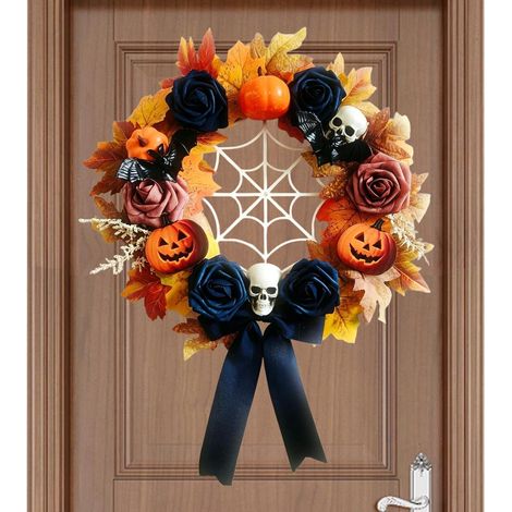 Couronne pour Porte Halloween Décoration Maison Hantée Effrayante Ornement De Couronne Maison Hantée Propriétaires locataires entrée cheminée salon chambre bureau maison