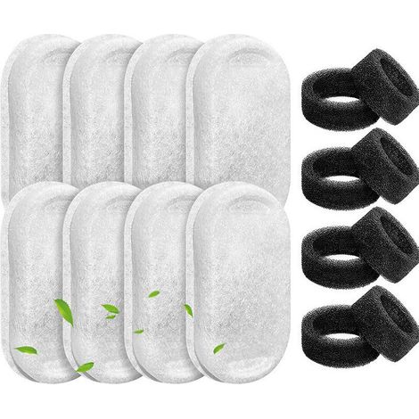 Cartouches filtrantes de rechange pour fontaine à eau pour animaux PETLIBRO (blanches) - Lot de 8 pour fontaines pour chats (1/5)