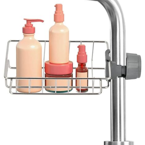 Lot de 2 étagères de douche sans perçage en acier inoxydable, porte-savon et porte-shampoing, 11 cm x 17,5 cm x 4,5 cm (1/4)