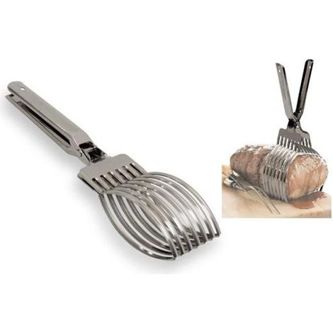 Pinza profesional para asados, cromada y de alta calidad, modelo 715