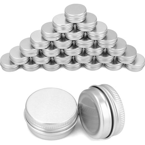30 Pièces Pots Rond en Aluminium avec Couvercle, Pot Vide Cosmétiques Pot Vide Cosmétiques pour Maquillage, Crème, Baume à Lèvres, Stockage de Voyage (15ml)