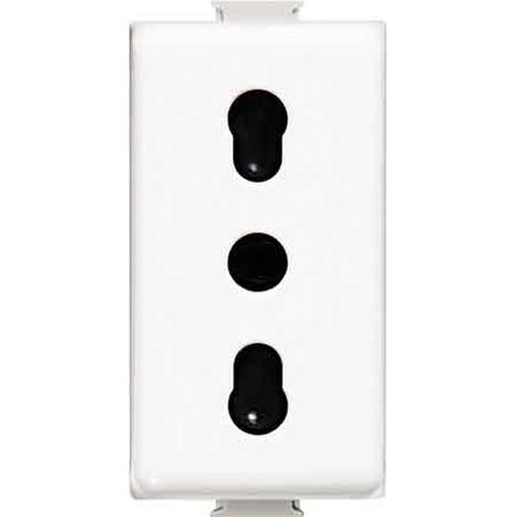 PRESA BIVALENTE 'MATIX' BTICINO 10/16A 250V 2P+T - Bianco