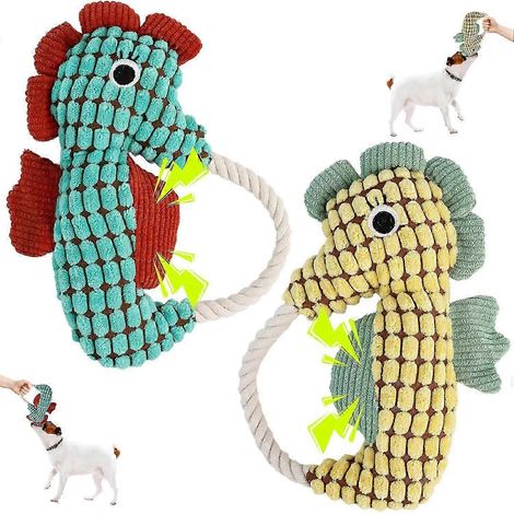 Jouet pour chien Crinkle Dog Toys, peluche couinante sans rembourrage, jouet à tirer en corde résistante et sans rembourrage pour chiot mignon, ensemble de jouets à mâcher amusants et durables pour ch (1/4)