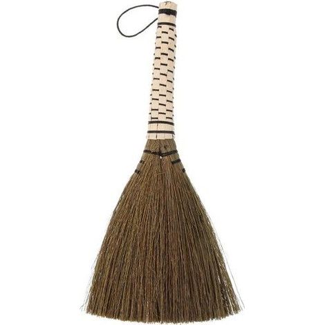 Mini balai de nettoyage - Format compact 20x13x4 cm - Poils résistants en Miscanthus - Marron clair (1/5)