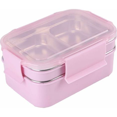 Boîte à lunch Bento Box Isolation et prévention des fuites Boîte à lunch écologique en acier inoxydable pour enfants et adultes (Rose), Fei Yu (1/4)