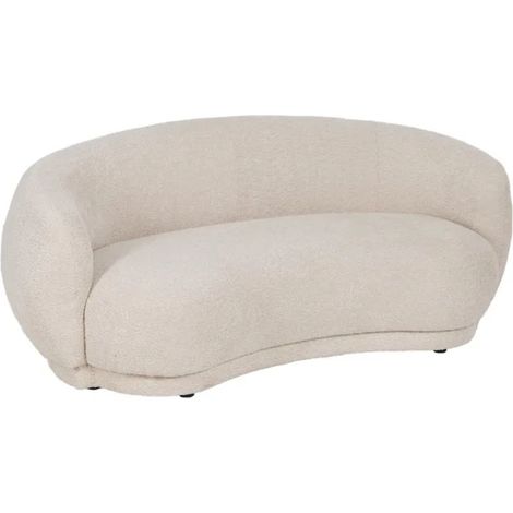 Canapé design 2 places galbé en tissu beige ZEPHIRA (1/5)