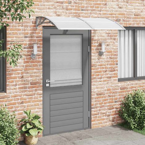 Auvent de porte gris, 150 x 75 cm, polycarbonate