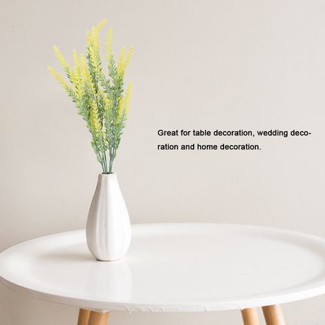 Bouquet de mariée artificiel lavande (25 têtes) - Décoration intérieure et festive (Jaune) (1/5)