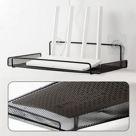 Etagère murale pour Routers Support TV Set-Top Box Aluminium Matériel Multifonction Rangement (1/5)