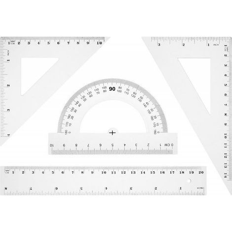 Geometrisches Lineal-Set 20 cm BL001-BK