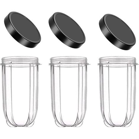 Lot de 3 gobelets de rechange pour Magic Bullet 250 W, 473 ml, avec couvercle, compatibles avec le presse-agrumes Magic Bullet 250 W (1/5)