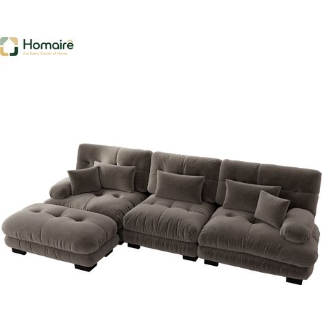 Sofa mit Modulen aus Chenille braun en Polyester 313 x 145 x 81 cm HOMAIRE (1/5)