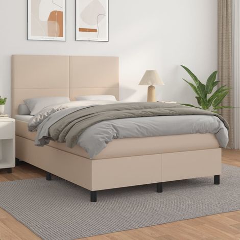 Sommier à lattes de lit avec matelas Cappuccino 140x190 cm (1/5)