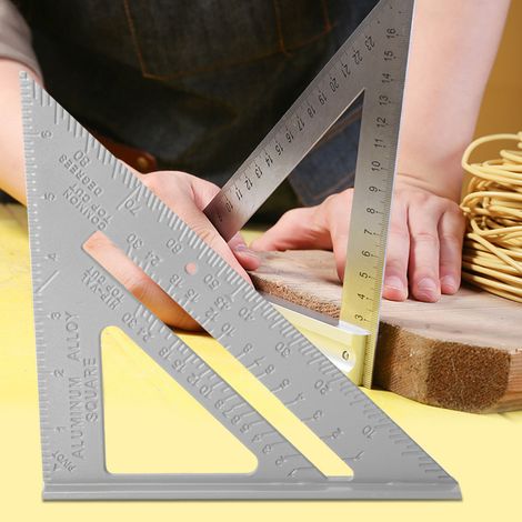 Dreieckslineal aus Aluminiumlegierung, 7 Zoll, für Holzbearbeitung, 45/90-Grad-Messwerkzeug (1/5)
