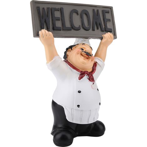 Figurine de chef en résine, statuette miniature, décoration de restaurant, panneau de bienvenue, décoration de table (1/3)