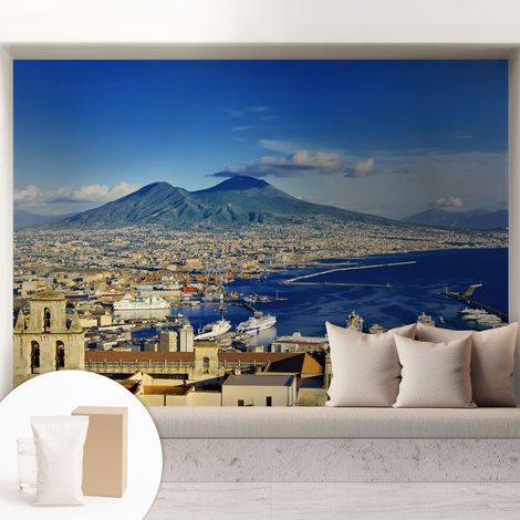 Fototapete Vliestapete mit Kleber - modern Wohnzimmer - Wanddekoration - einfach anzubringen Küstenpanorama 208x146 cm (1/5)