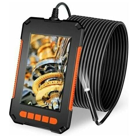 Cámara endoscópica , cámara de inspección de tuberías, endoscopio industrial impermeable HD 1080P, pantalla LCD de 4,3 pulgadas, cámara tipo serpiente de 2600 mAh, 5 m IP67 con 8 LED (1/5)