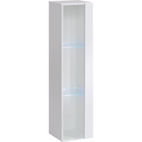 Vitrine Murale LED "Switch" 120cm Blanc (1/5)