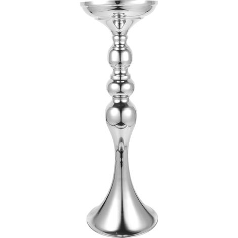 Vase en Métal Argenté Moyen pour Centres de Table Mariage, Décoration de Table de Fête, Vase Vintage Stable pour Fleurs Artificielles ou Naturelles, Accessoire pour Salon (1/5)